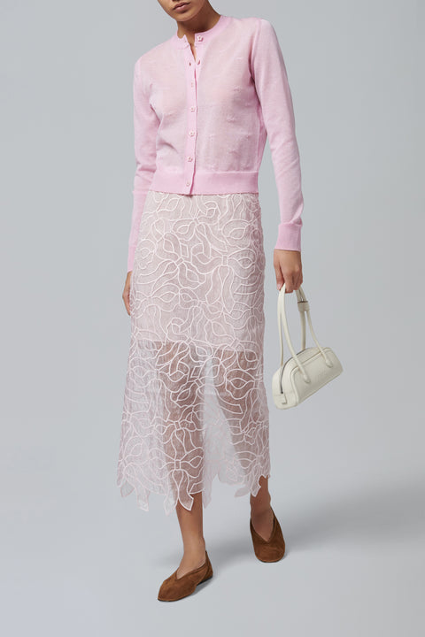 Pink Bow Embroidery Skirt