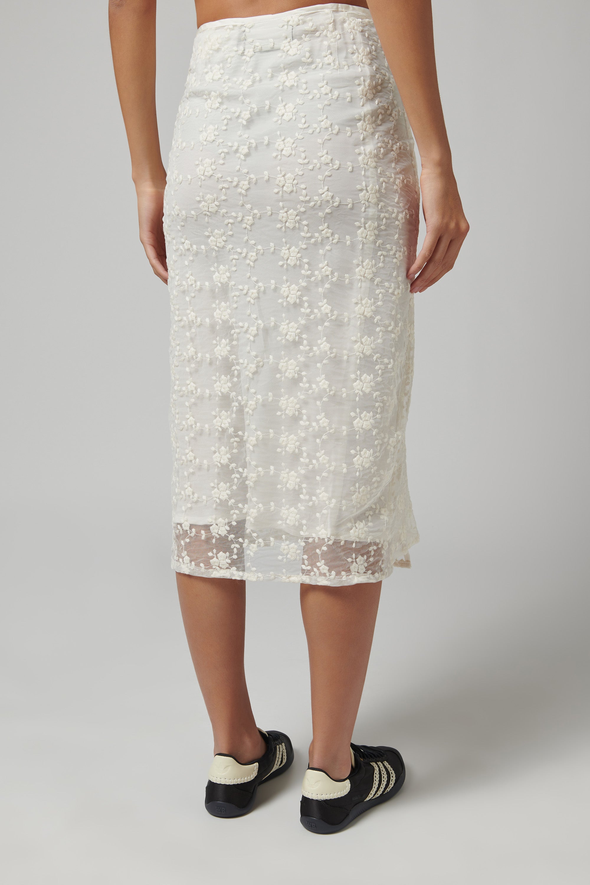 Song for the Mute White Lace Wrap Skirt