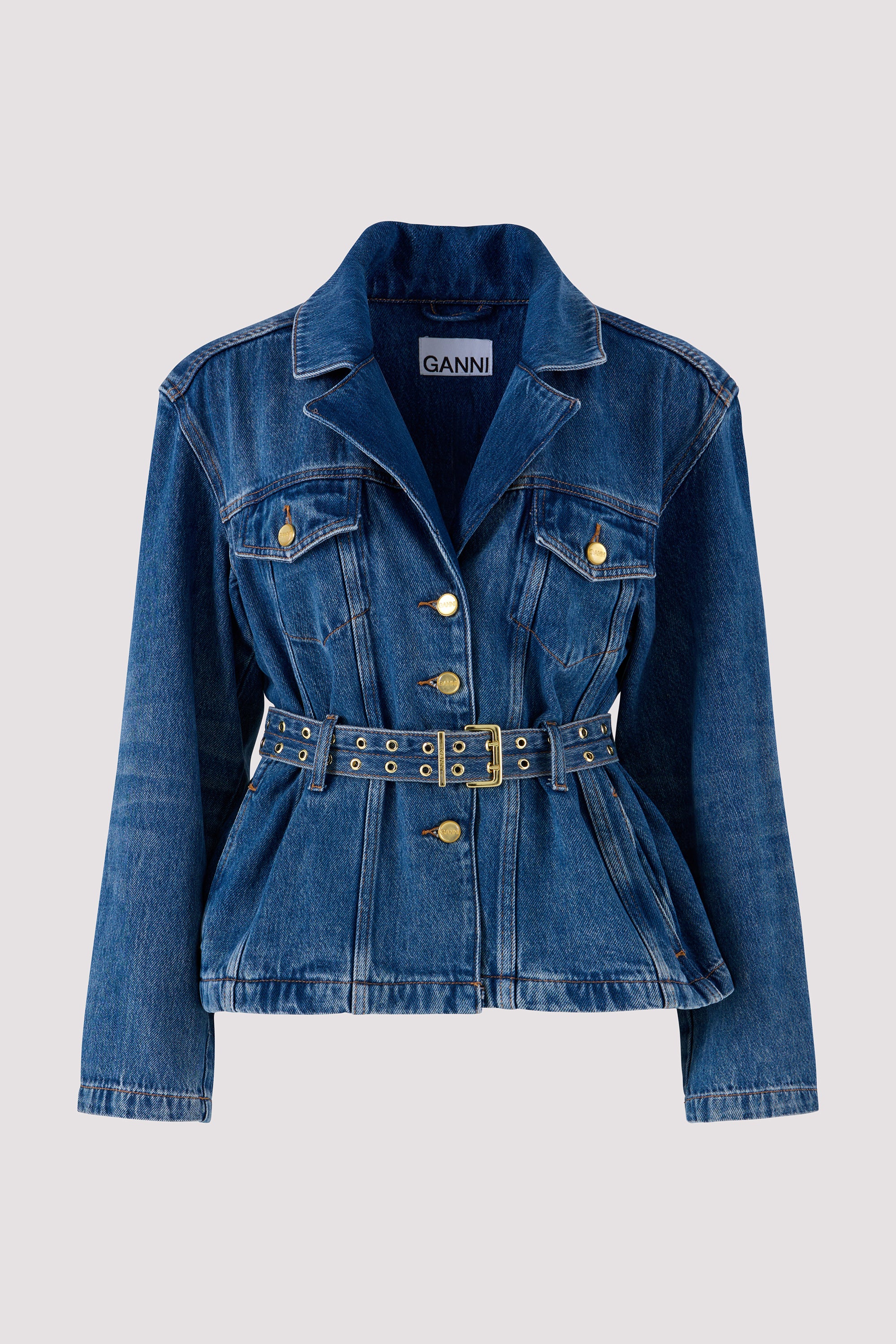 Ganni Blue Soft Rigid Denim Jacket