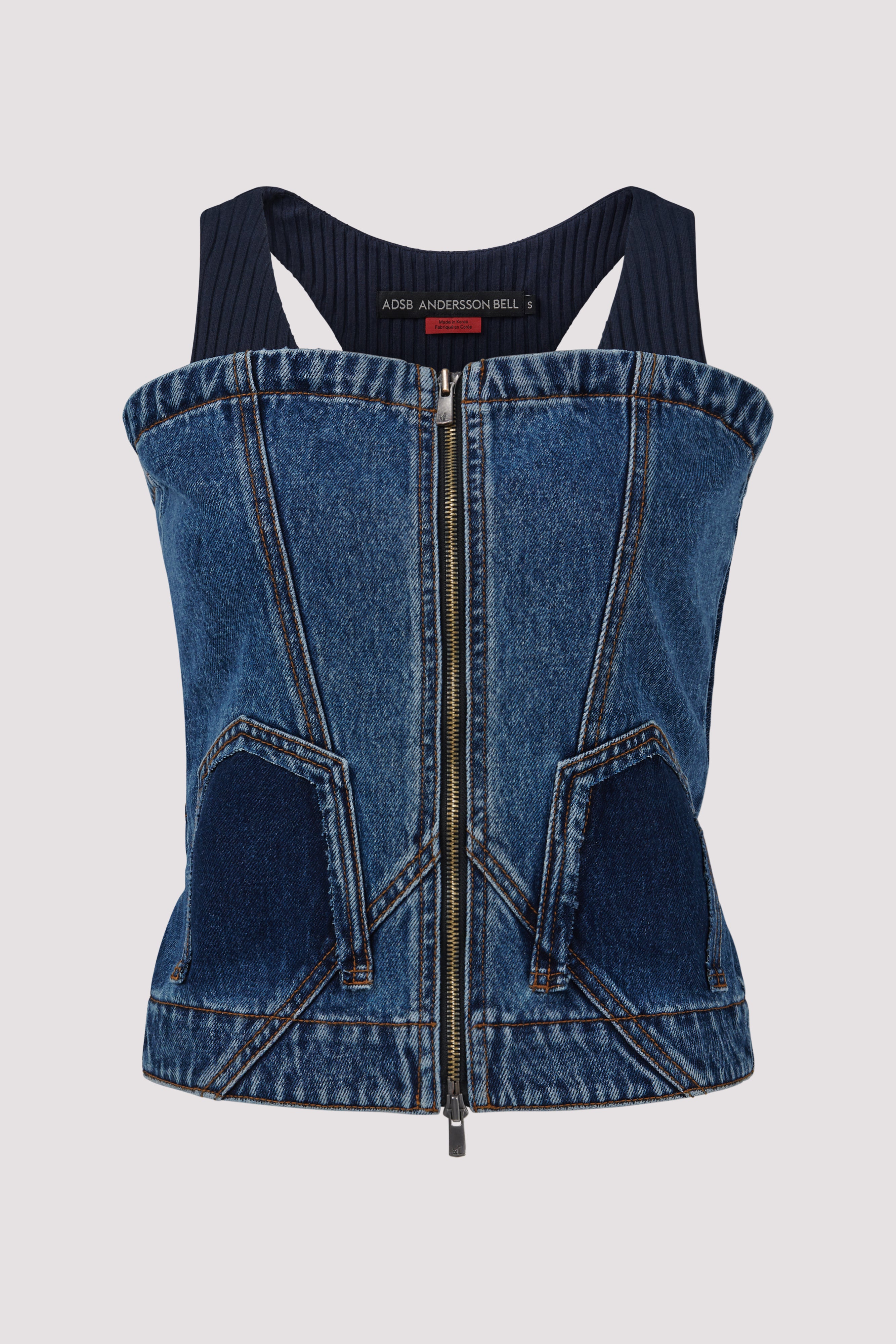 Andersson Bell Blue Deconstructed Denim Tank Top