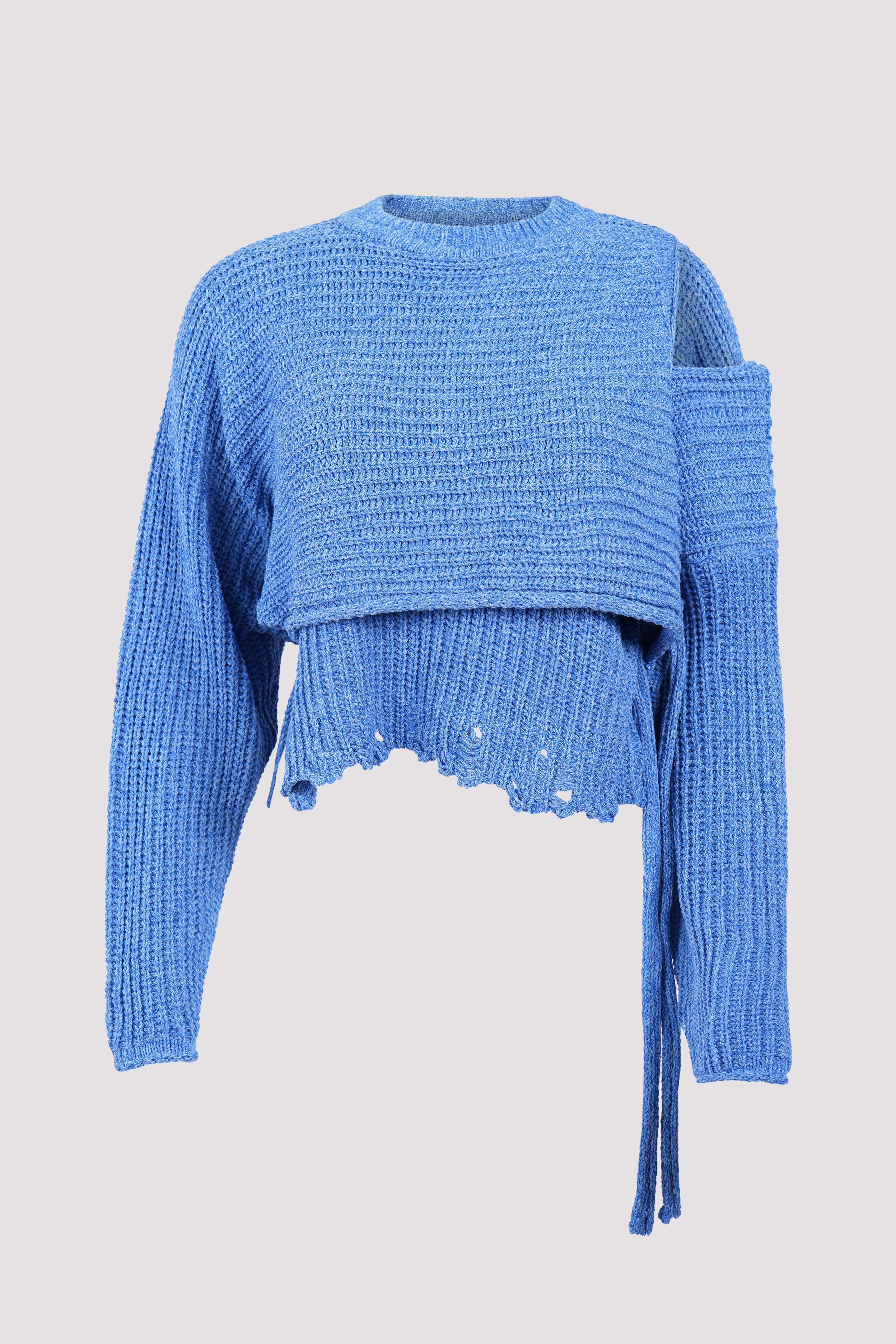 Ottolinger Blue Deconstructed Wrap Knit Top - Fabric of Society