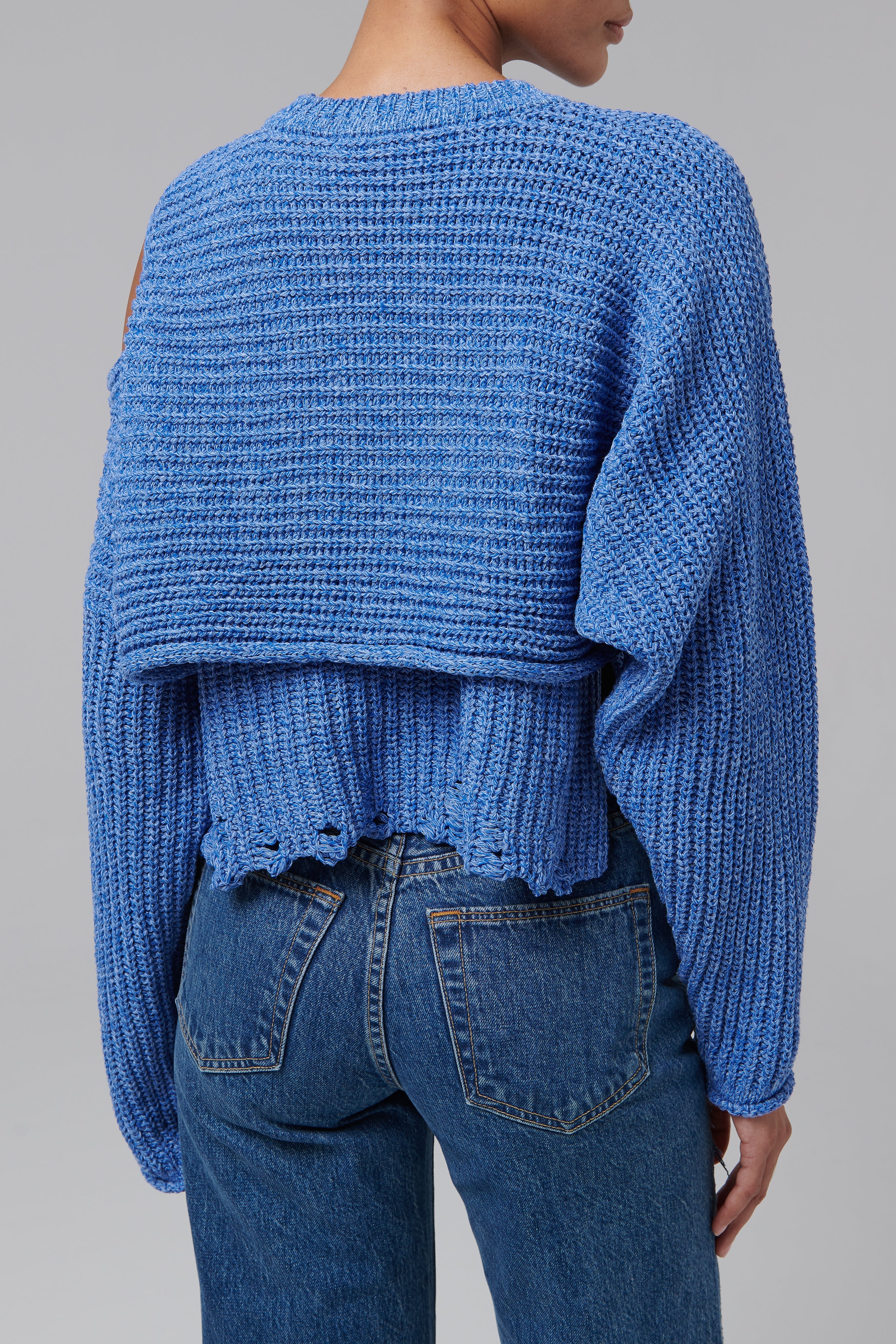 Ottolinger Blue Deconstructed Wrap Knit Top - Fabric of Society