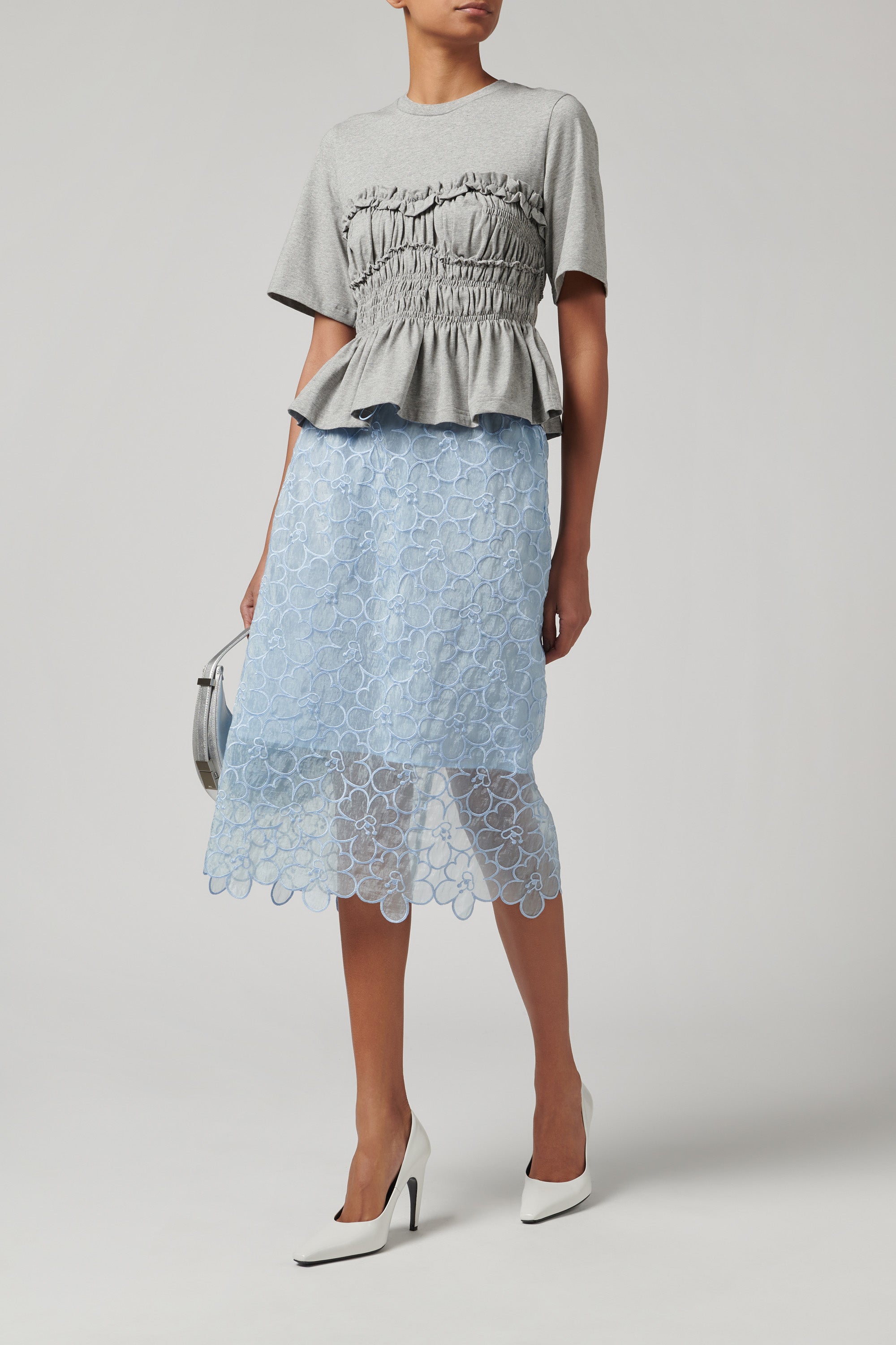 Cecilie Bahnsen Grey Vilde Jersey T-Shirt