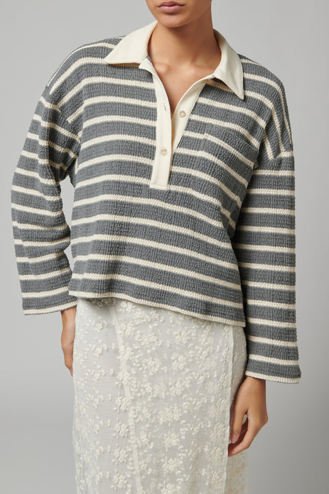 Grey Stripe Polo