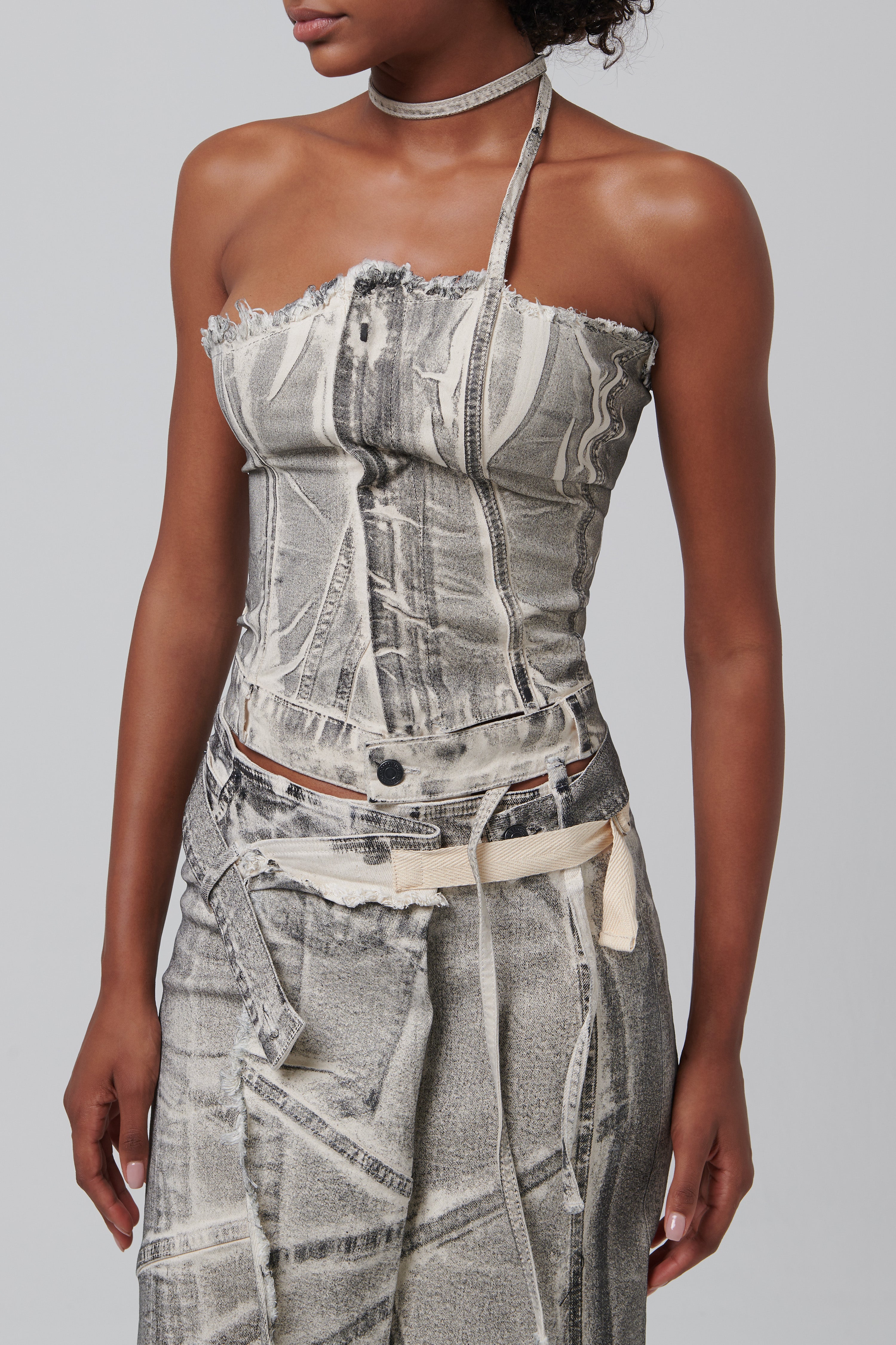 grey tube top dress Ottolinger Grey Denim Tube Top