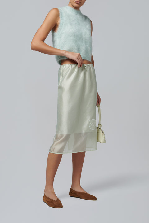 Green Mohair Knit Vest