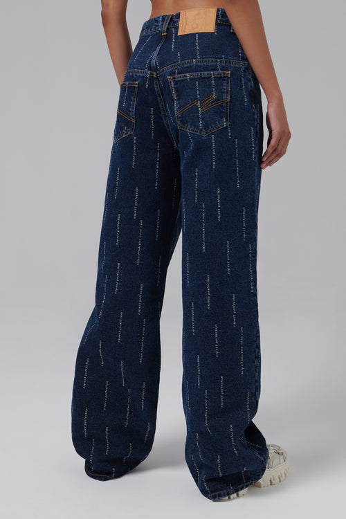 Blue Straight-Leg Jeans