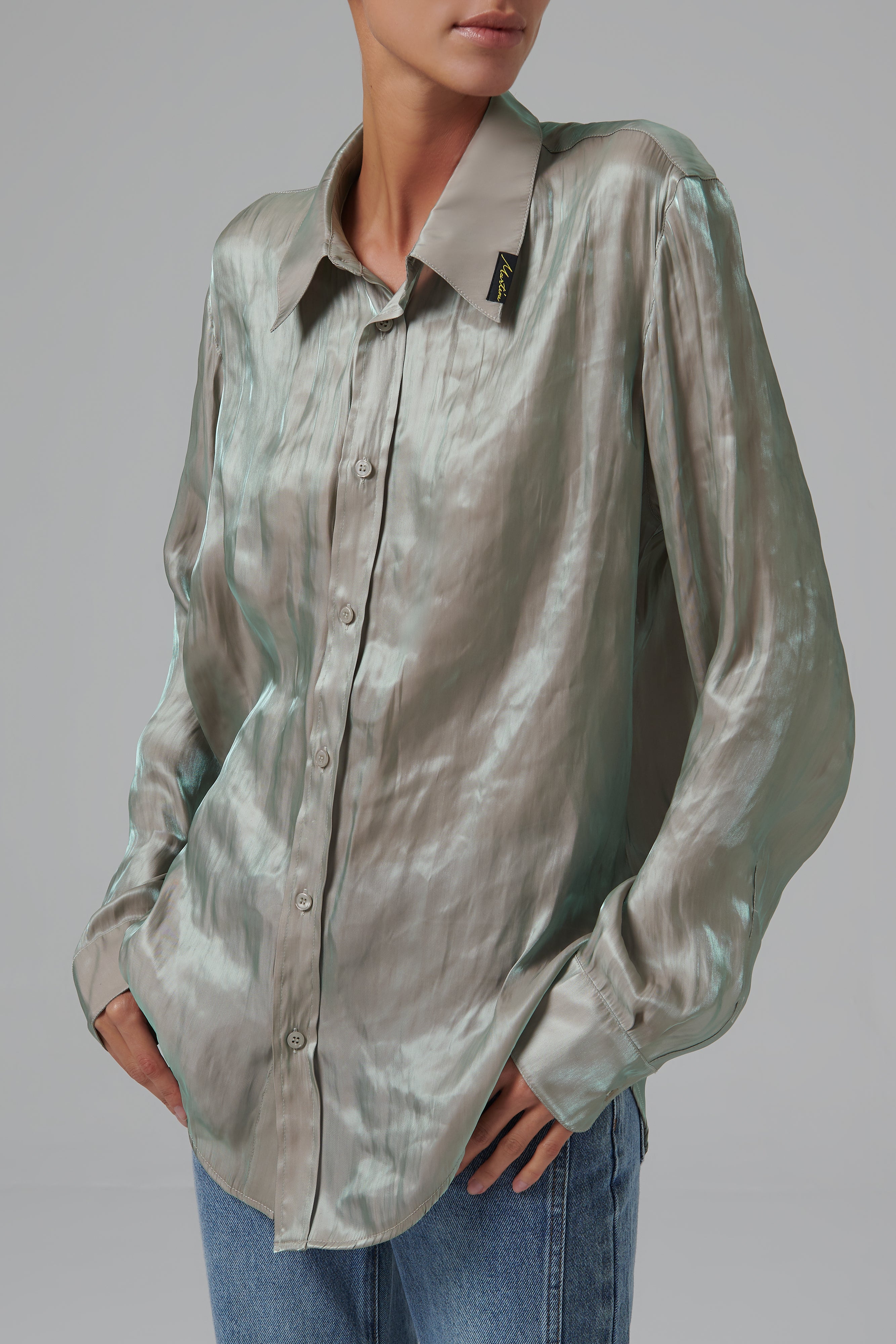 martine rose dress shirt Martine Rose Striped Shirt | Blue