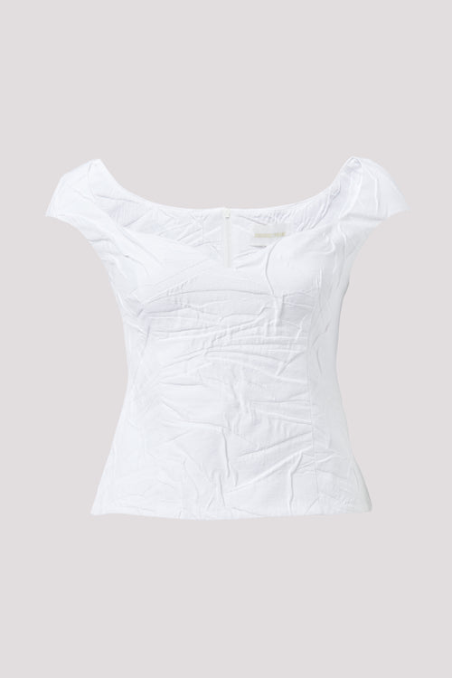 Shushu/Tong White U-Neck Crop Top