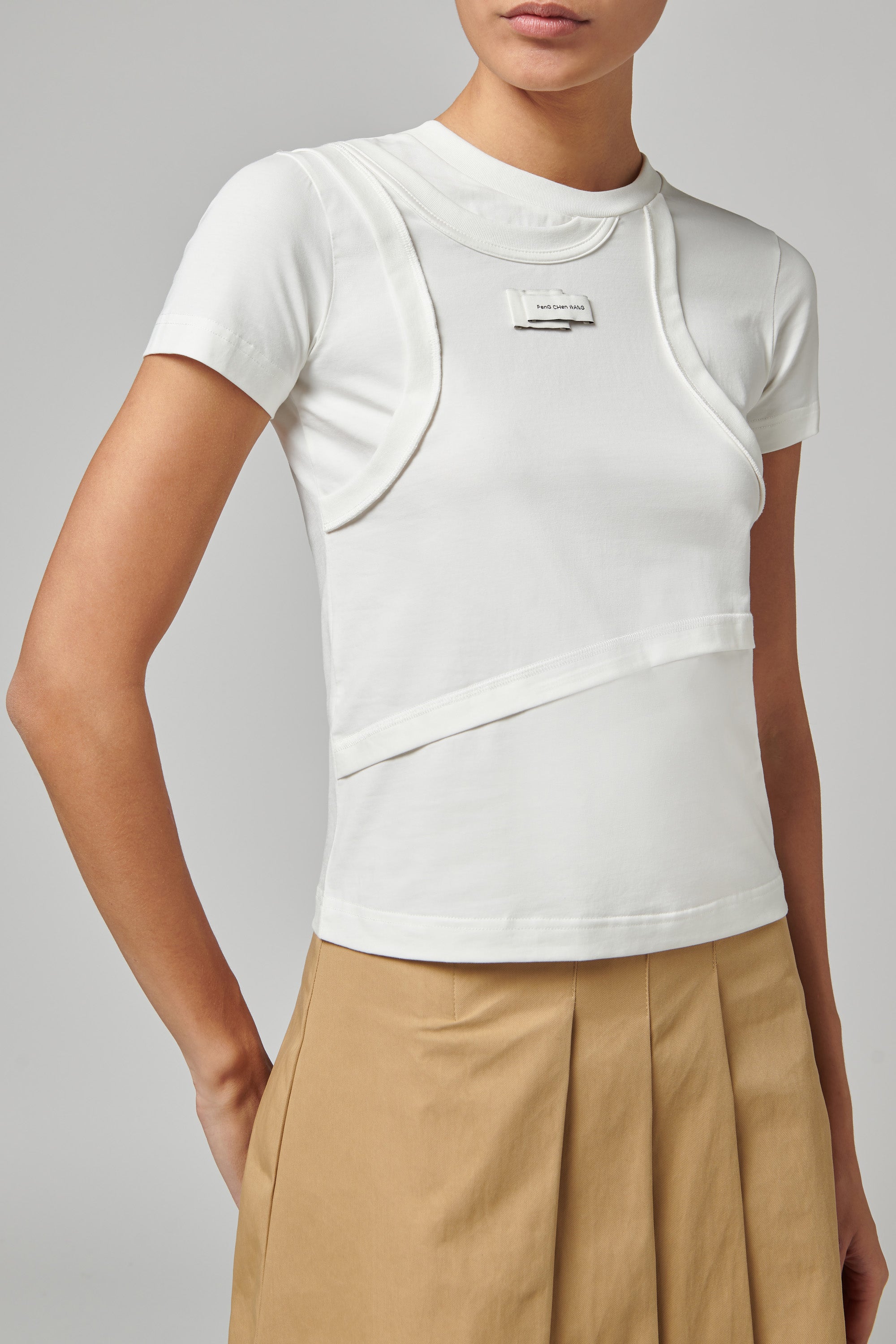 Feng Chen Wang White Double Panel T-Shirt