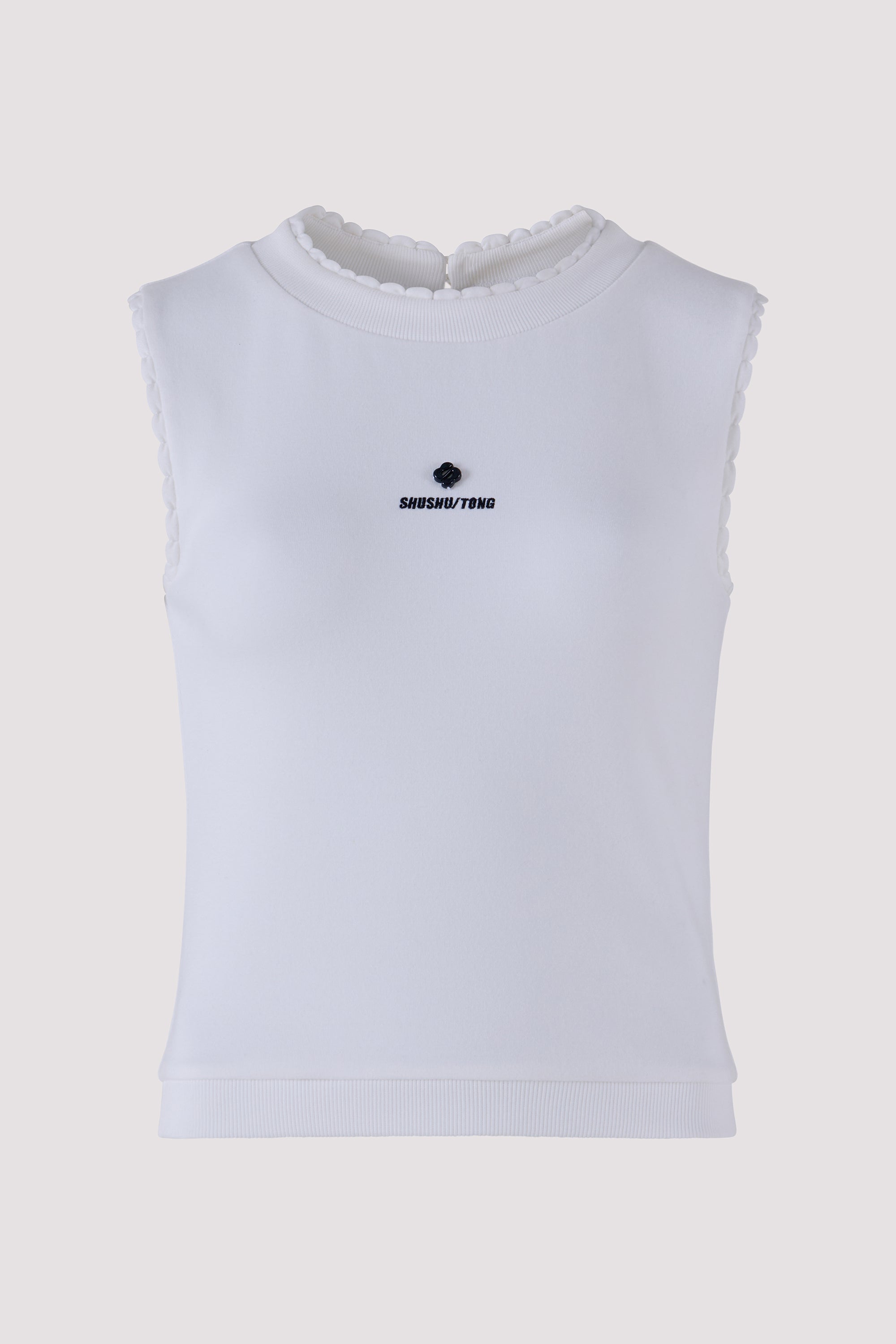 Shushu/Tong White Lace Sleeveless T-Shirt