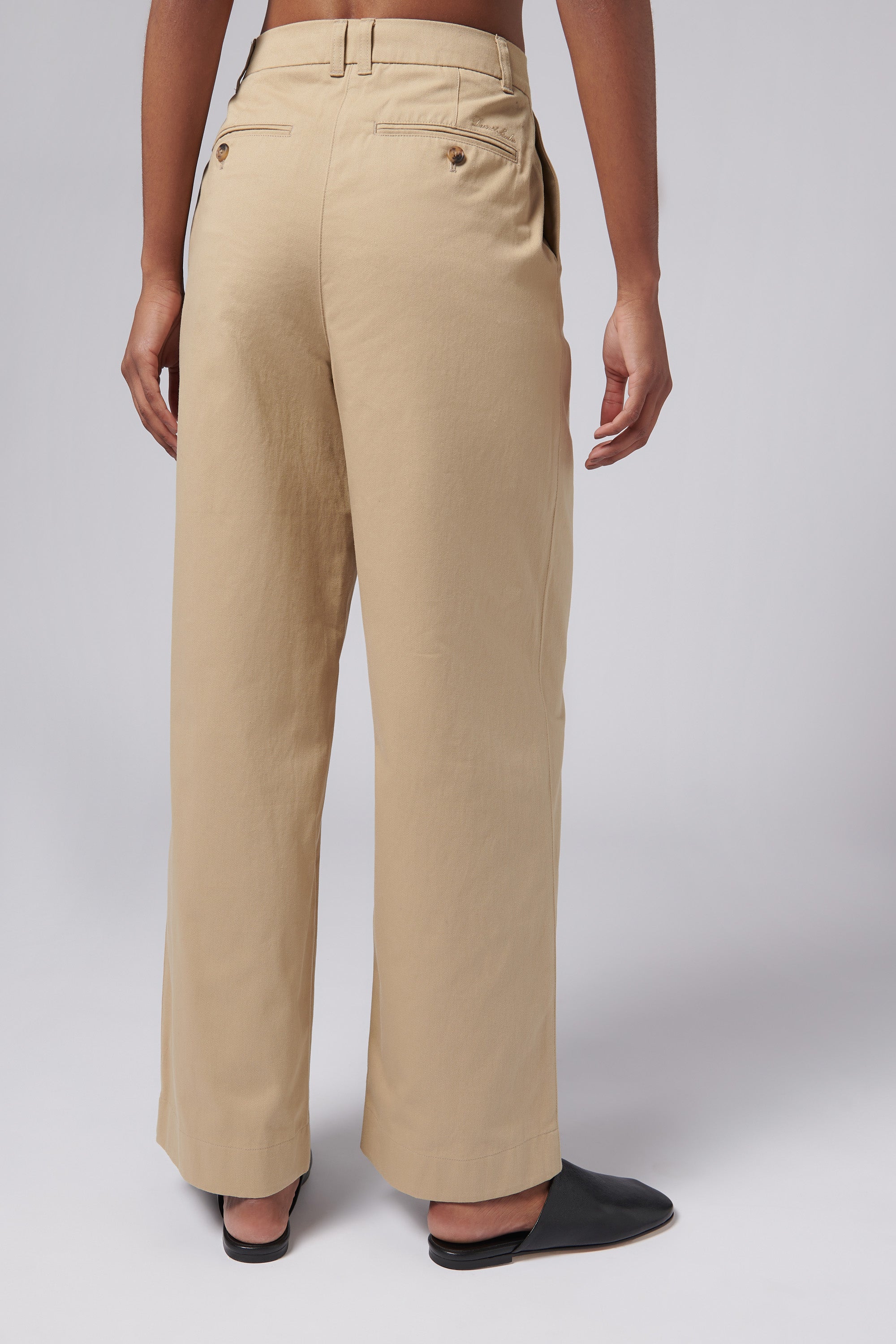 Dunst Double Pleated Wide Chino Slacks