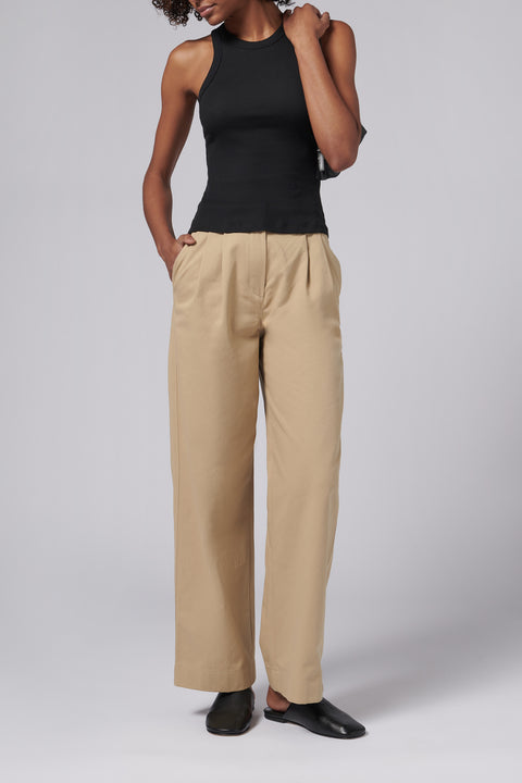 Double Pleated Wide Chino Pants