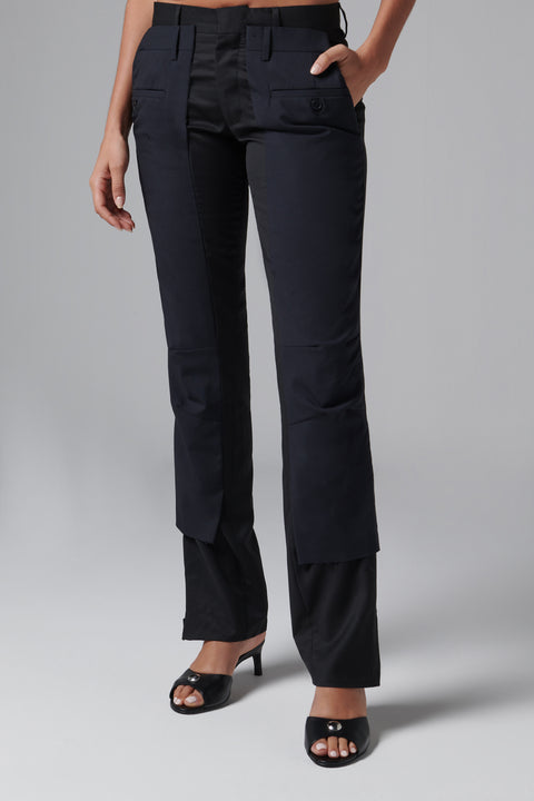 Black Slim-Leg Suit Pants