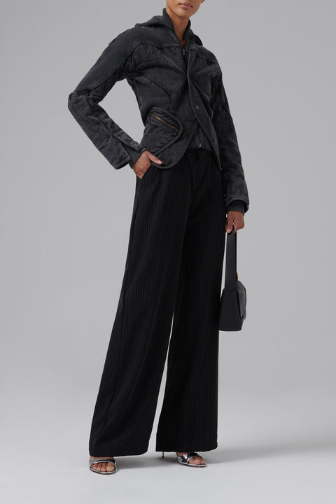 Black Quilted Silhouette Jacket