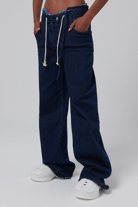 Blue Double Fold Pants