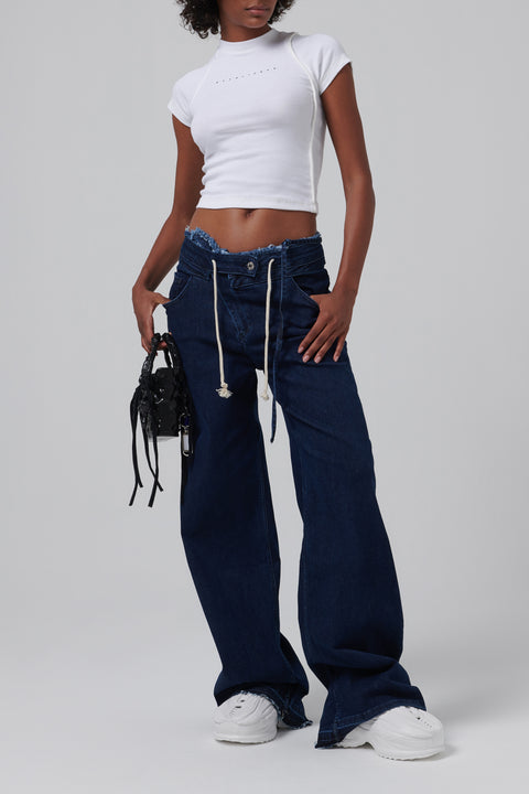 Blue Double Fold Pants