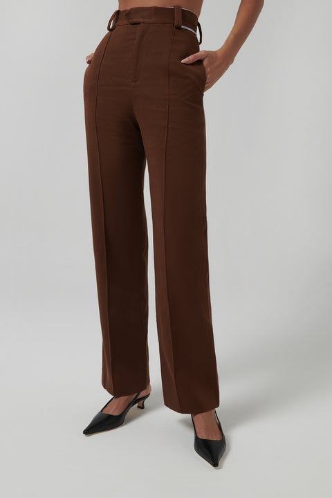 Brown Straight Leg Pants