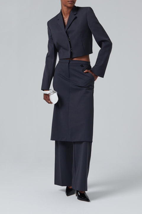 Grey G-Milla-P1 Cropped Blazer