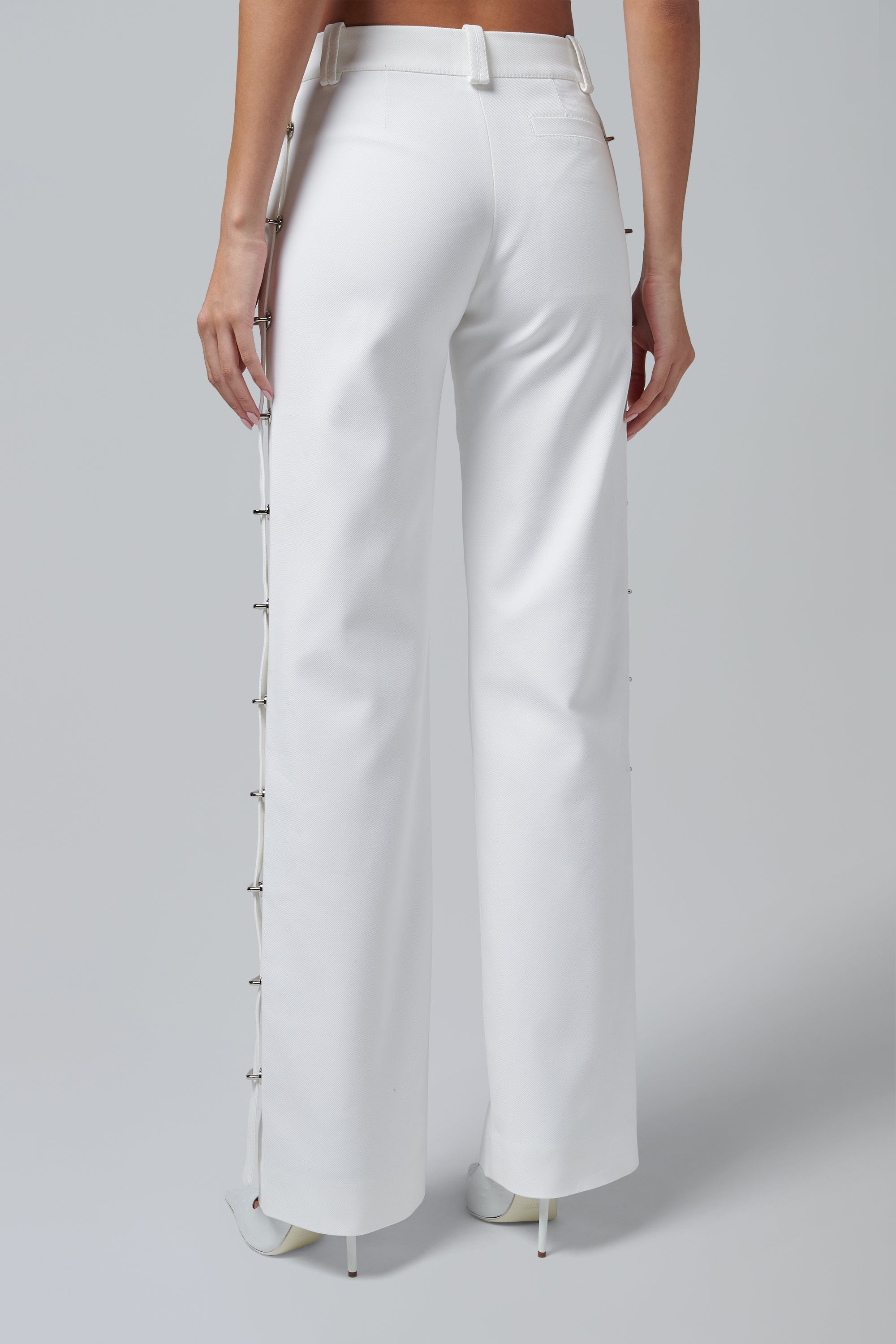 Aleksandre Akhalkatsishvili White Metal Detail Pants