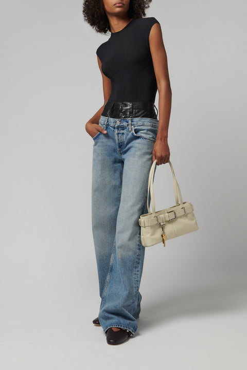 Beige Brocle Shoulder Bag