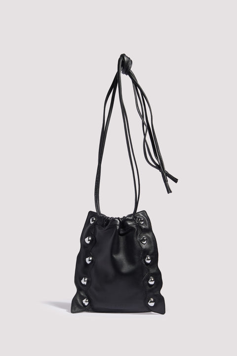 Black Side Stone Cross Body Bag