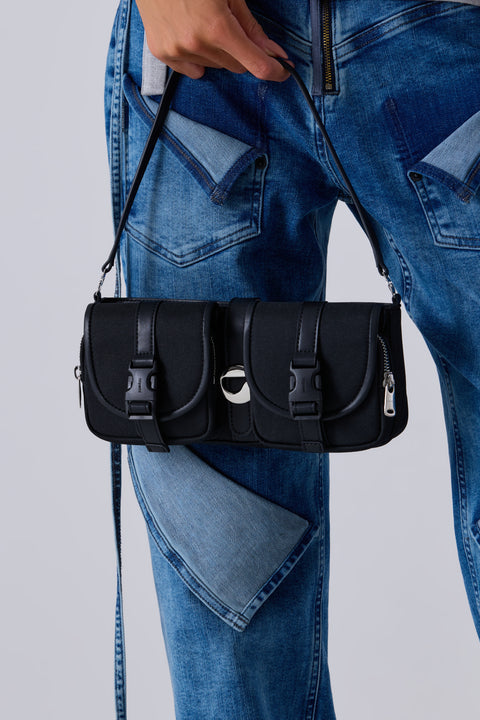 Black Cargo Baguette Bag