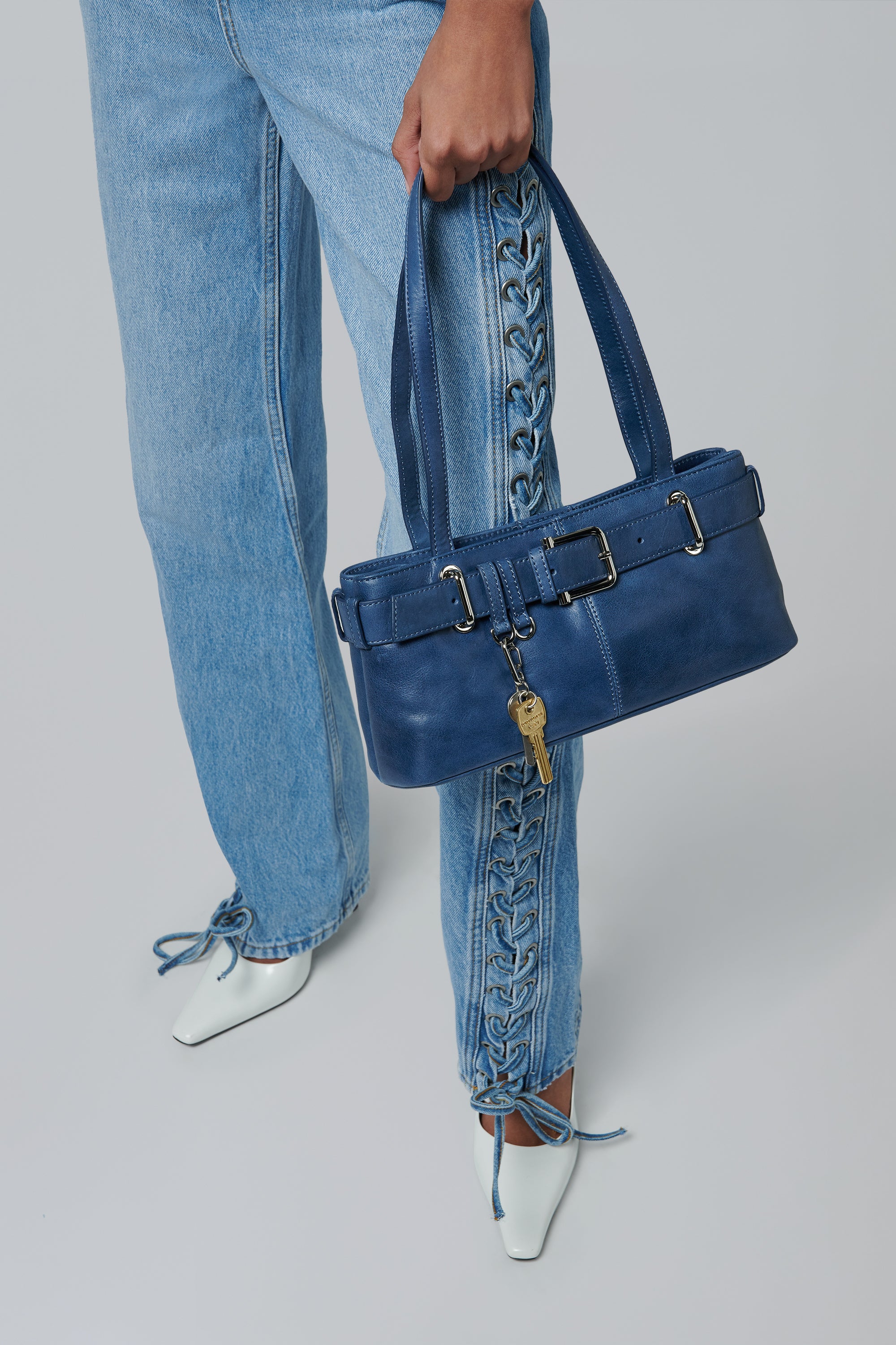 Osoi Navy Brocle Mini Shoulder Bag