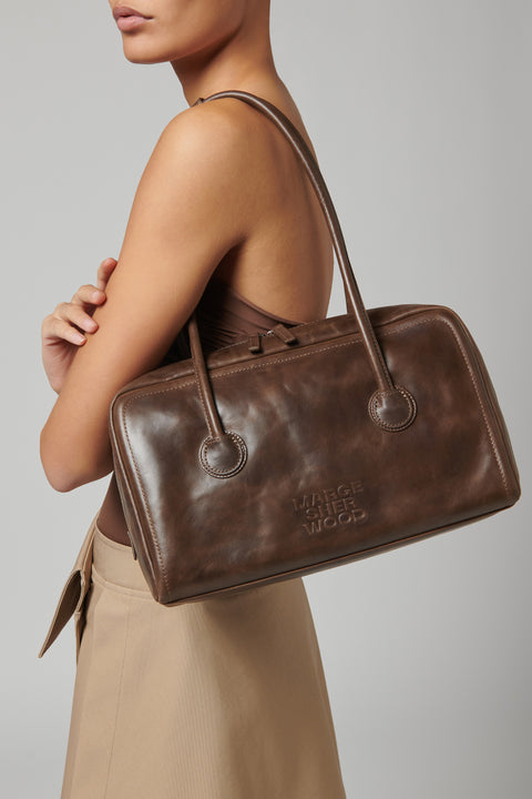 Dark Brown Soft Boston Bag