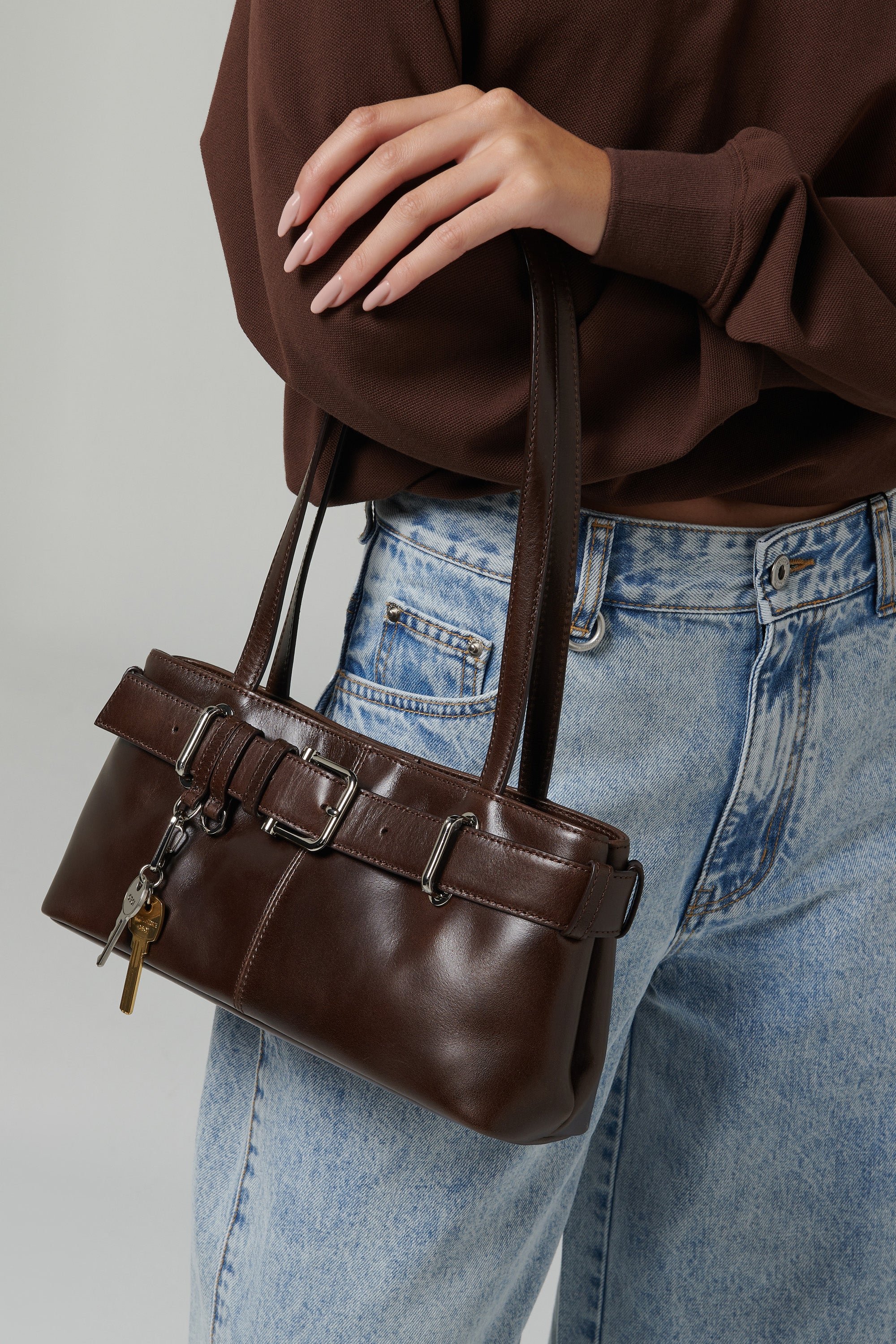 OSOI bangle ling BAG ブラウン Osoi Brown Brocle Shoulder Bag