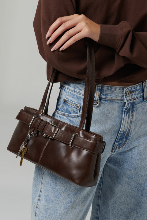 Brown Brocle Shoulder Bag