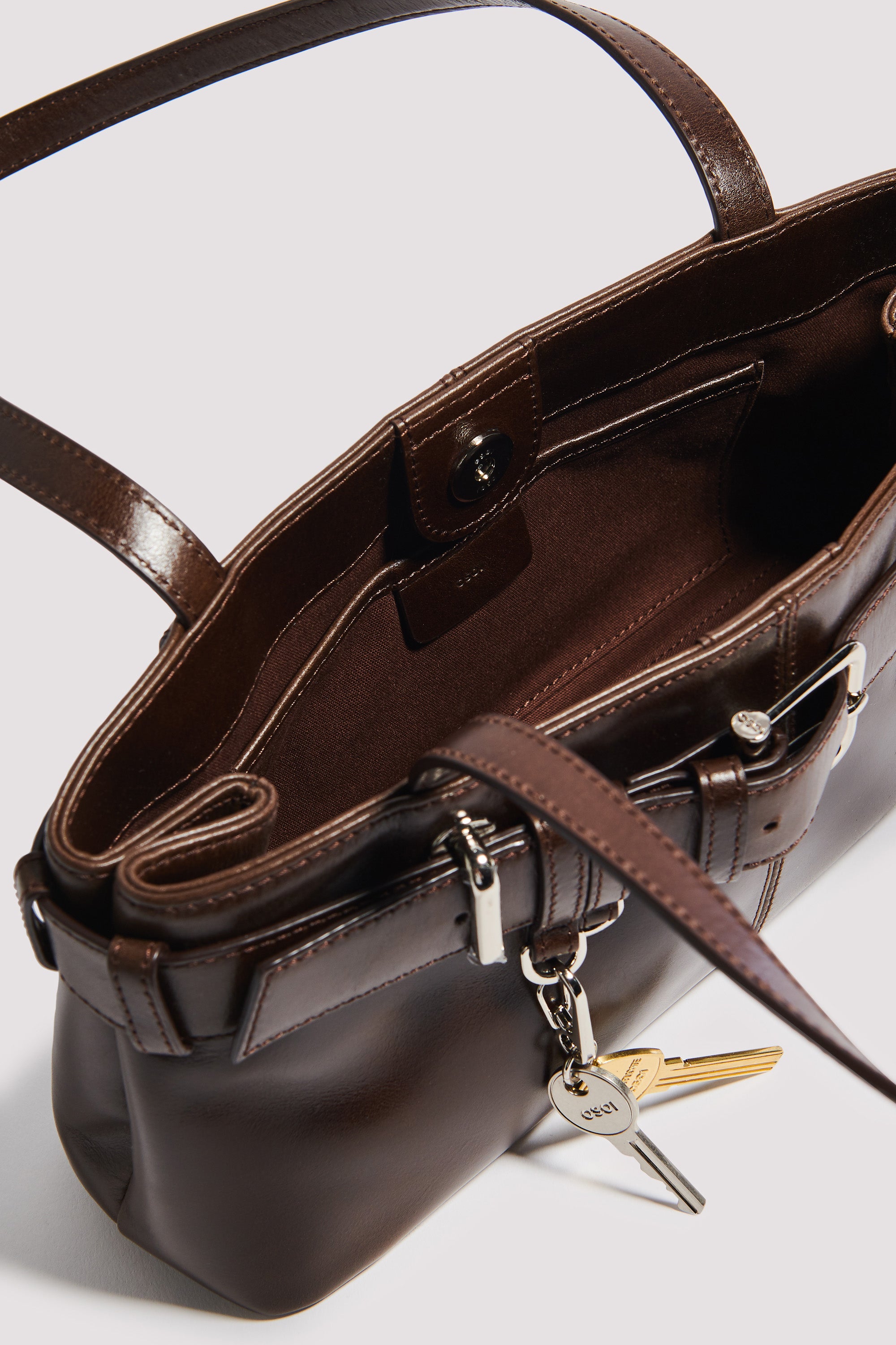 OSOI bangle ling BAG ブラウン Osoi Calf Lather And Shearling Brocle Shoulder Bag