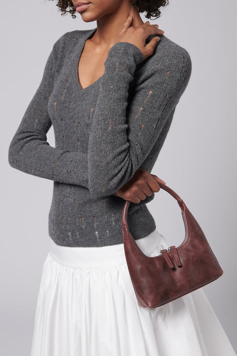 Burgundy Hobo Mini Bag