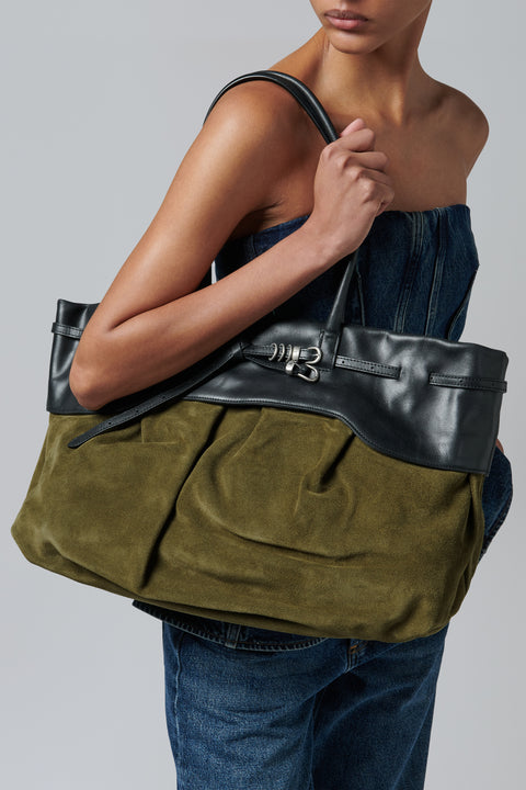 Black and Green Soft Grandma Layered Bag