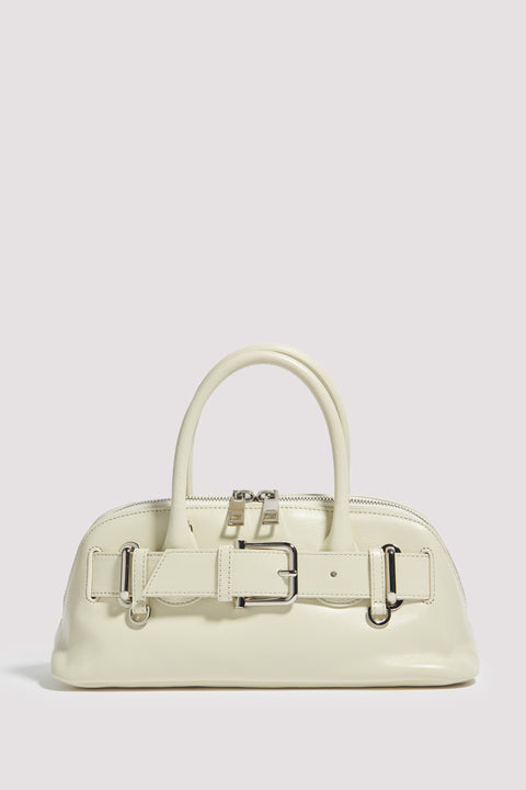 White Zip Brocle Mini Bag