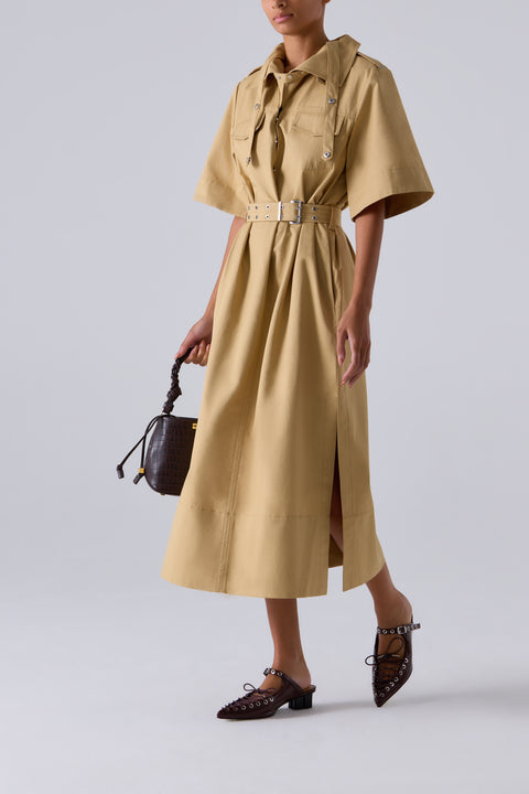 Brown Eyelets Lace Up Mule