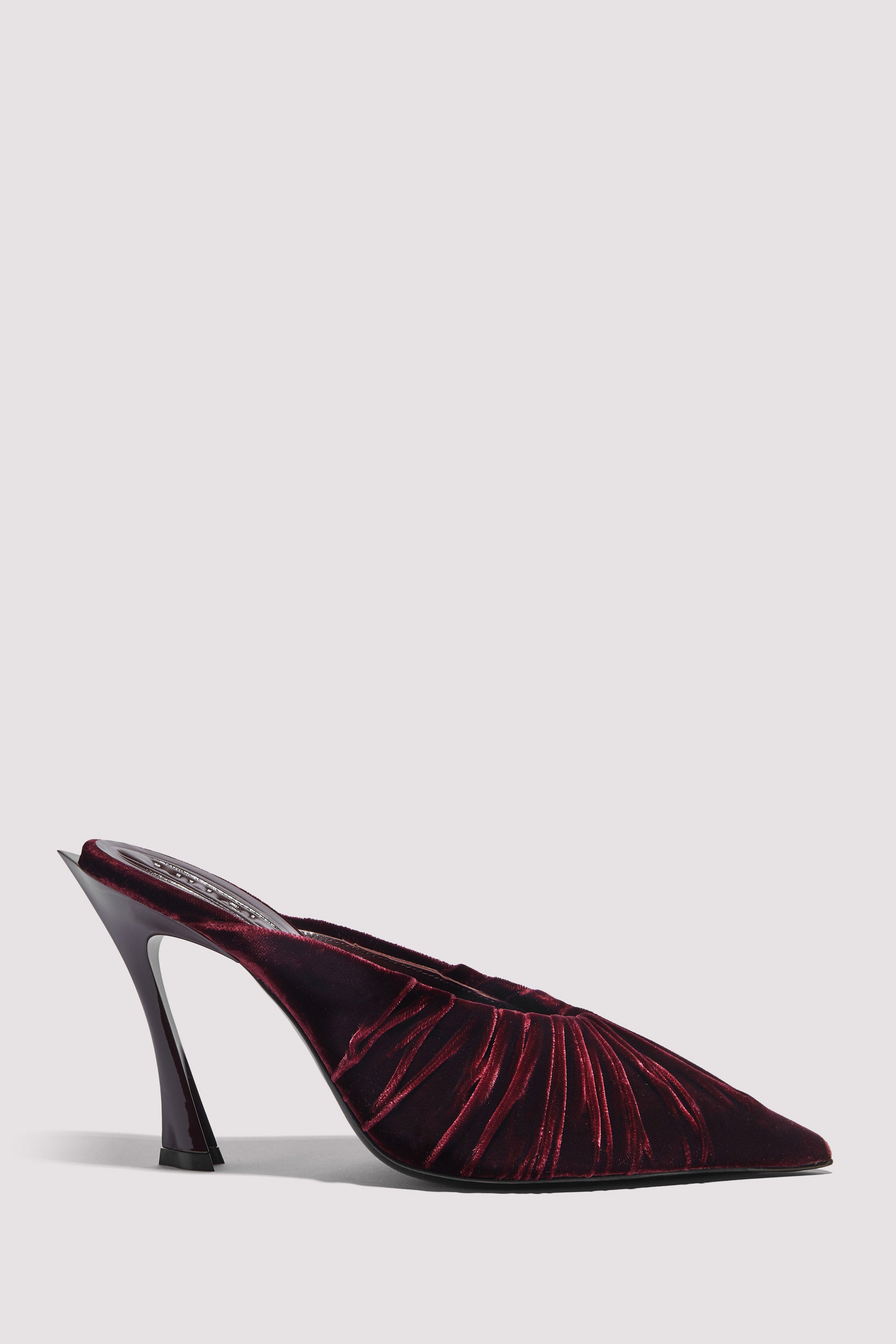 Mugler Burgundy 95 Draped Velvet Mule