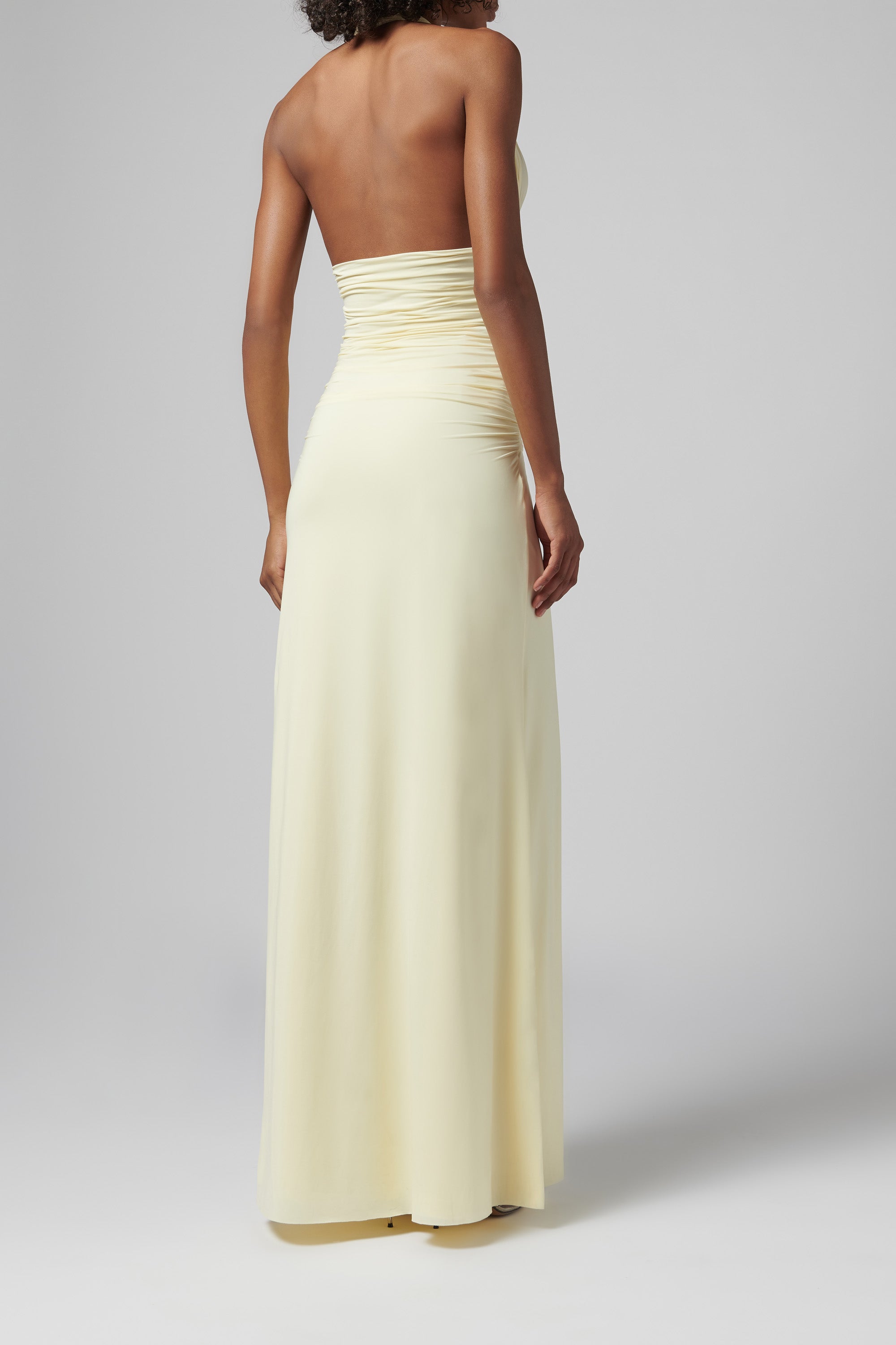 long sleeve maxi dress floral Noel Printed Silk Off-The-Shoulder Maxi Dress in ivory floral