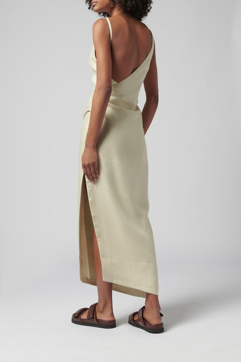 Beige Raquel Midi Dress
