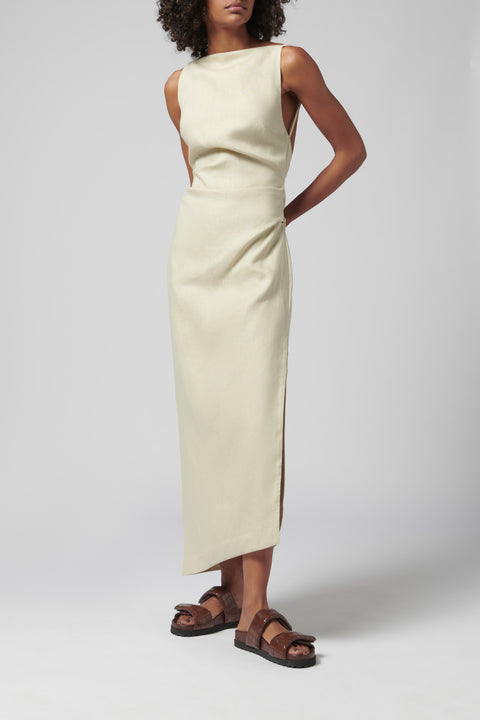 Beige Raquel Midi Dress