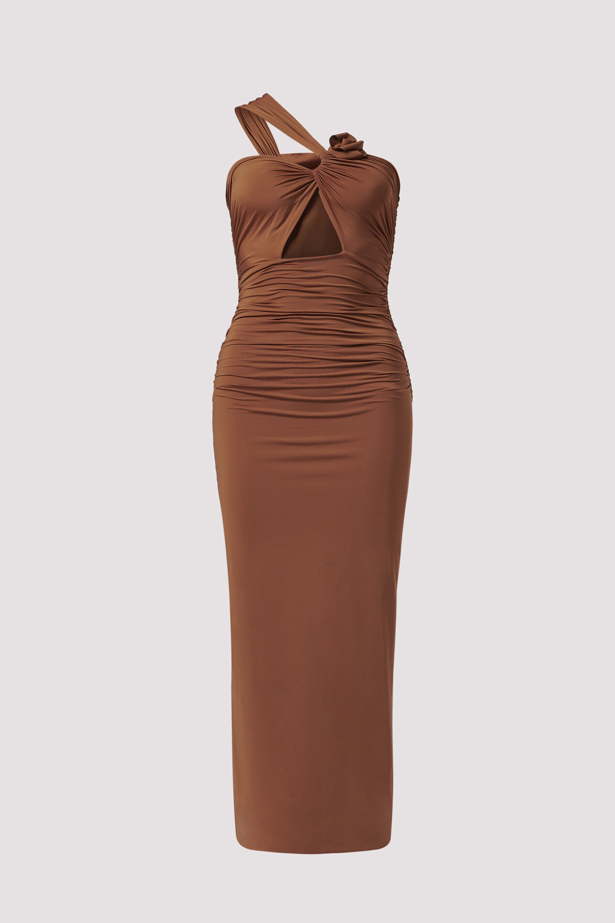 Maygel Coronel Brown Arcano Midi Dress