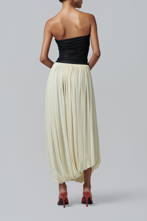 Black and Whte Lux Midi Dress