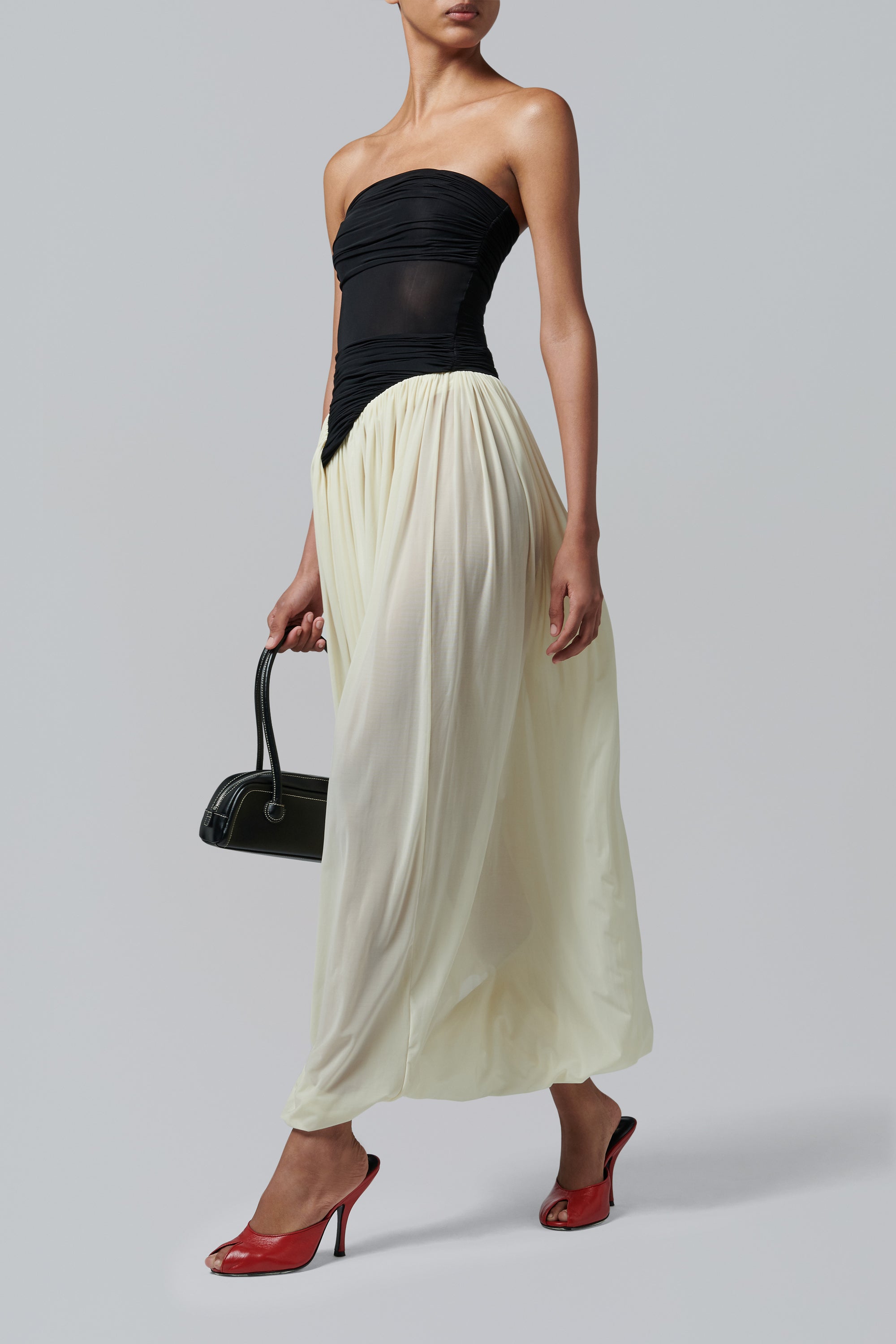 maygel coronel dress Blue Villadiego Appliqud Halterneck Maxi out at front Maygel Coronel Black and Whte