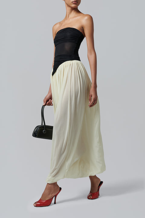Black and Whte Lux Midi Dress