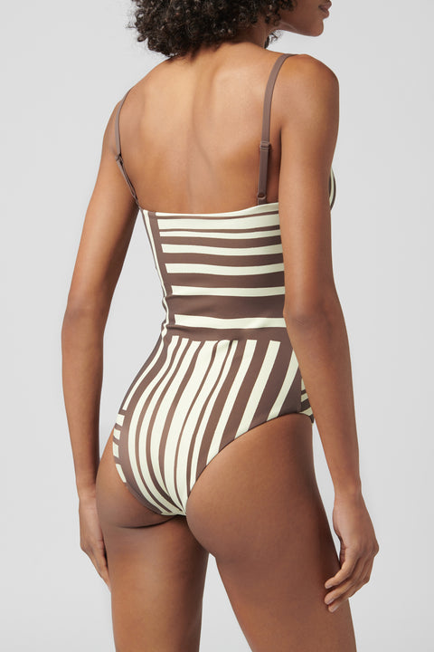 Multicoloured Linocut Beaded Swimsuit