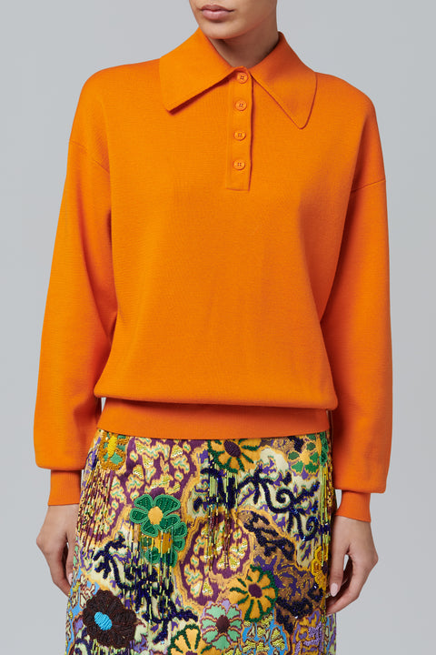 Orange Claudia Tangerine Knit Polo
