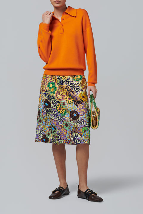 Orange Claudia Tangerine Knit Polo