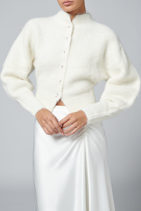White Lise Alpaca Cardigan