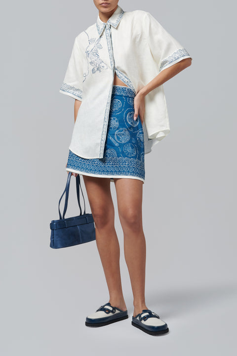 Blue Lucky Mini Skirt