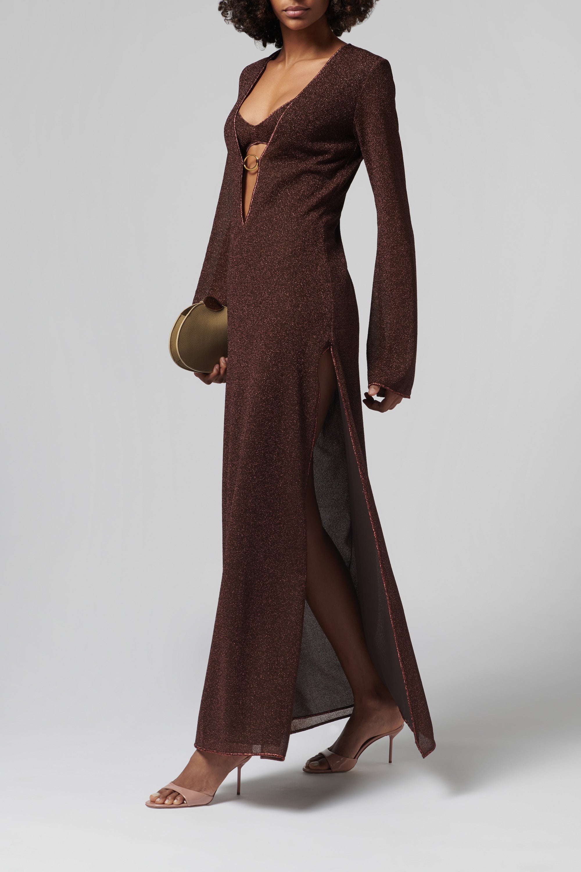 Osree Brown Lumiere O-Long Kaftan Brown / L